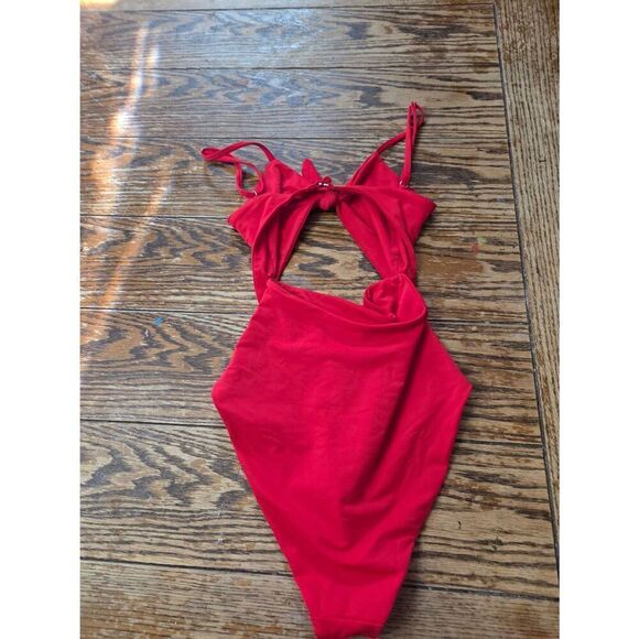 Mara Hoffman Kia Cutout One-Piece Swimsuit in red - Picture 5 of 5
